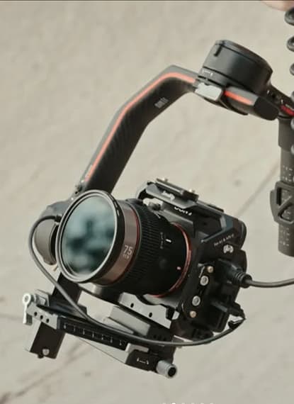 Camera on gimbal